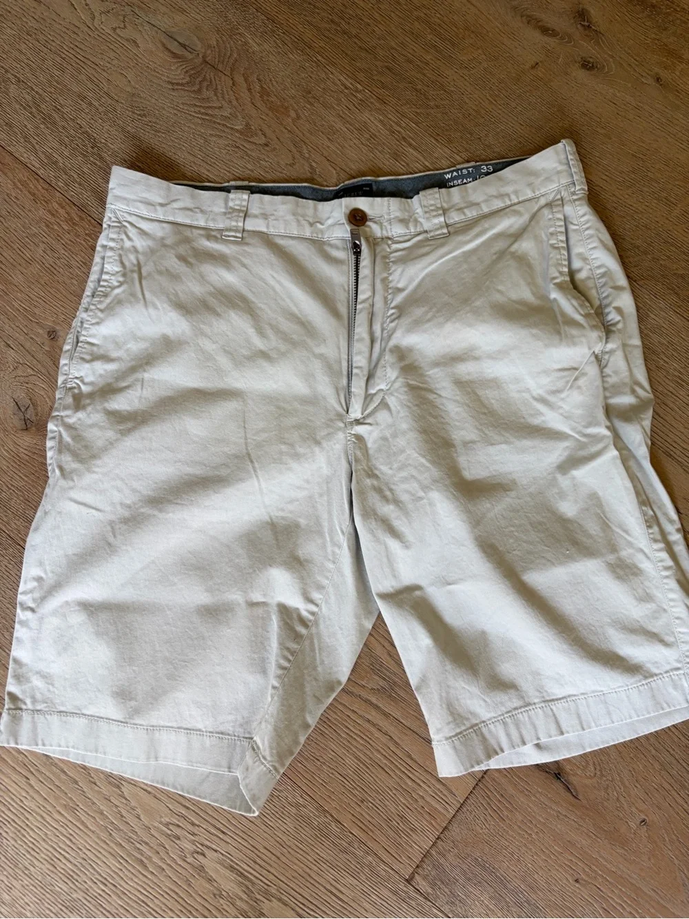 J. Crew Cream Flat-Front Chino Shorts
